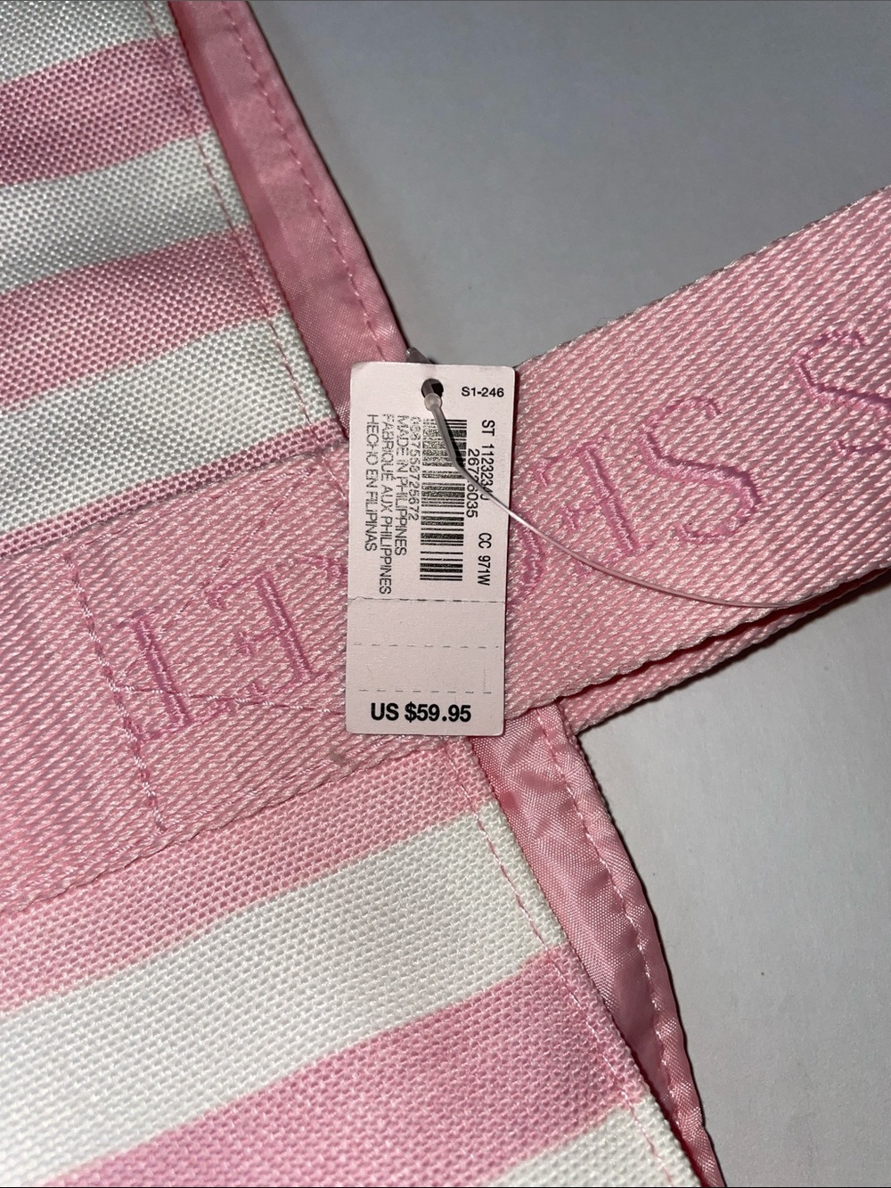 NWT Victoria’s Secret Striped Pink Insulated Lunch Tote/Bag. - Picture 5 of 6